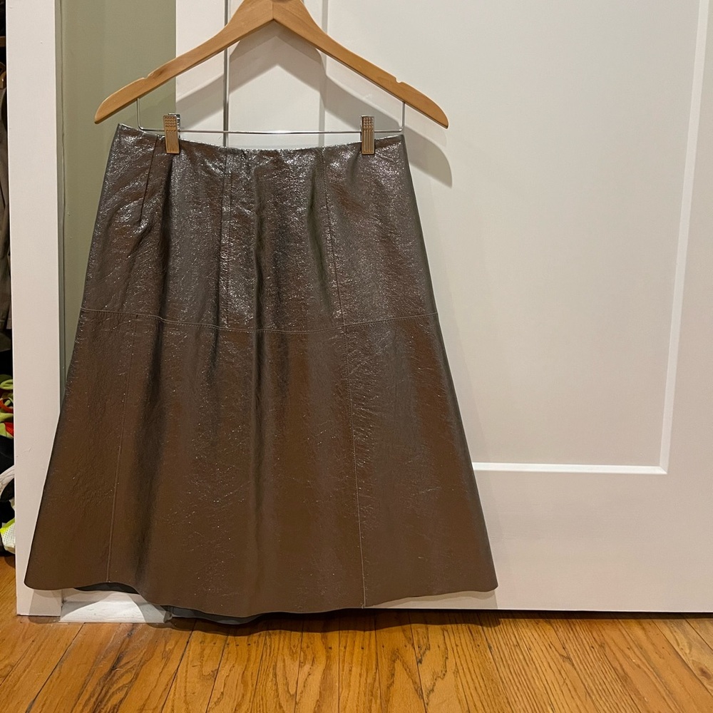 COS silver leather skirt size 6